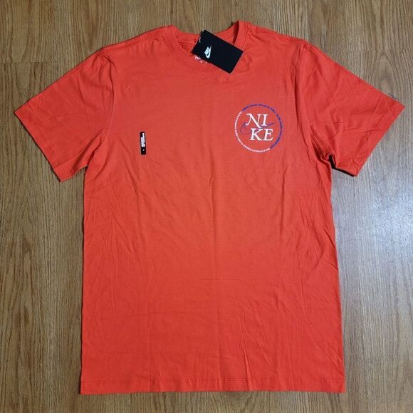 Nike Sportswear NSW Just Do It JDI Logo Tee Men's Medium M Orange White Blue New - Picture 1 of 5